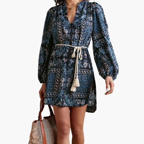 NWT Ulla Johnson Nerissa Belted Coverup Mini Dress in Azure Sz L - Picture 2 of 12